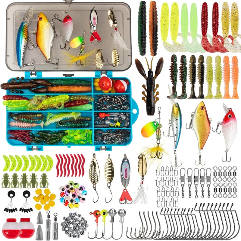 THKFISH Fishing Lures Kit, Bass Fishing Gear Kit for Freshwater Tackle Box with Tackle Included Topwater Baits, Swimbaits, Frog, Fsihing Bait Accessories Gift for Men - Image 1